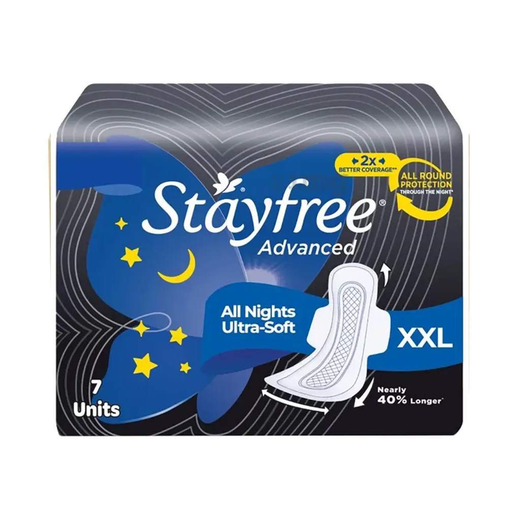 Stayfree Advanced All Night Sanitary Pads with Wings - XXL