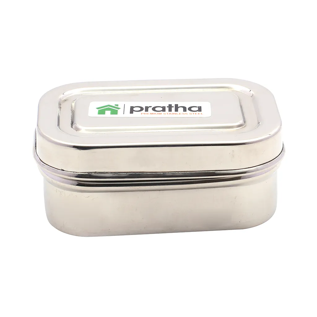 Pratha Rectangle Stainless Steel Dabbi No.1