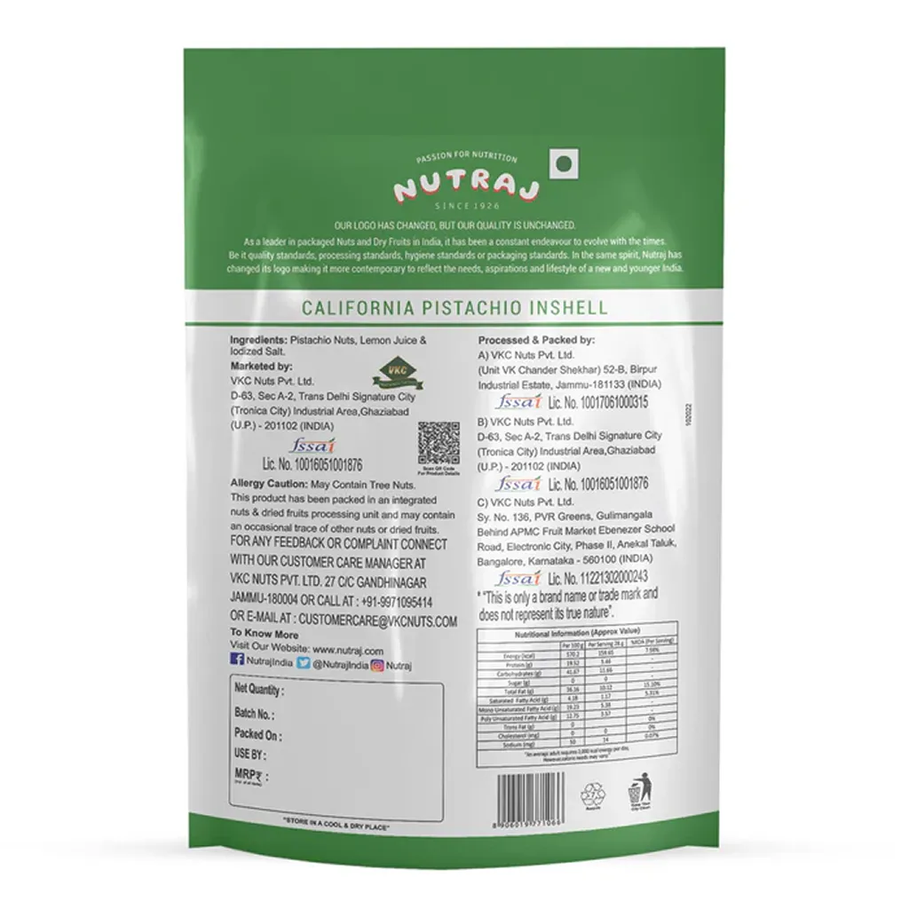 Nutraj Classic California Roasted & Salted Pistachio Inshell  2