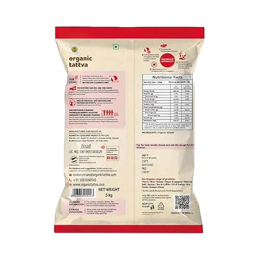 Organic Tattva Whole Wheat Flour (Chakki Atta) 1