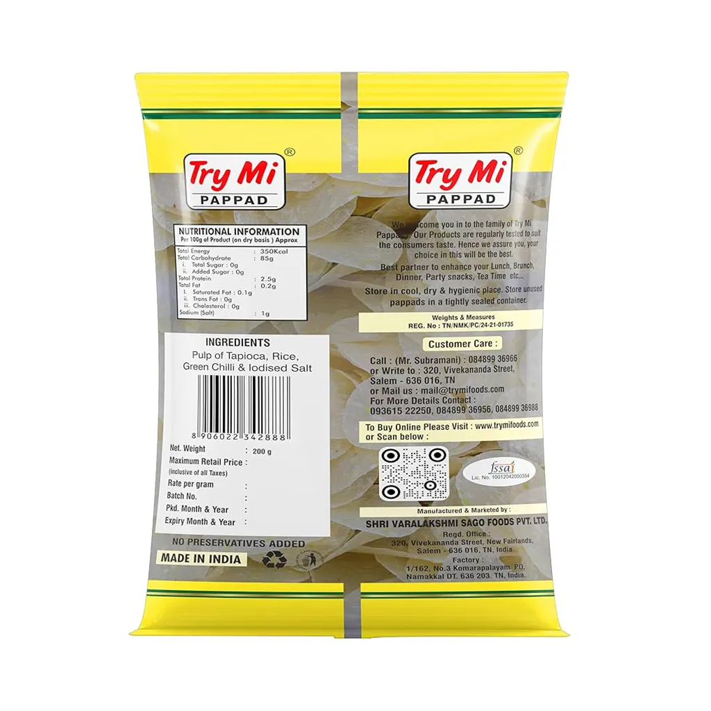 Try Mi Traditional Green Chilli Pappad 1