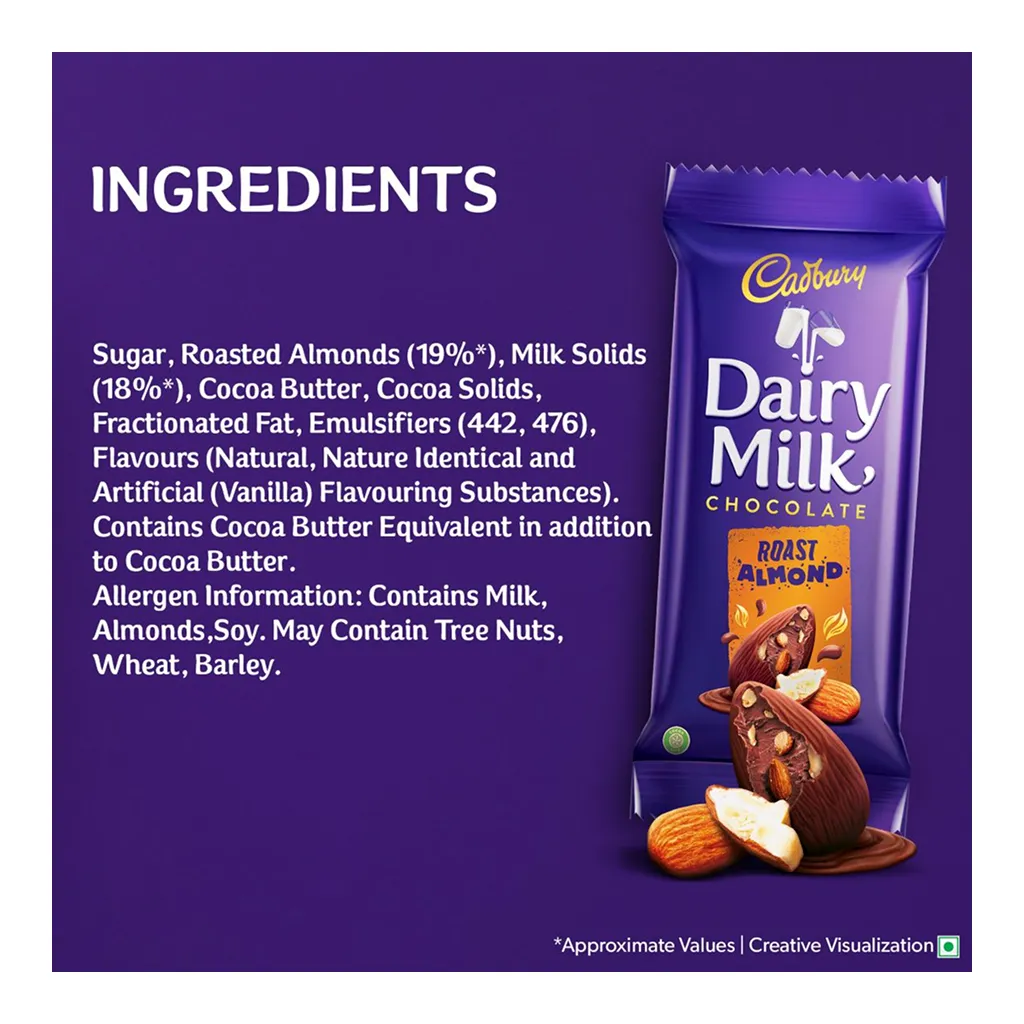 Cadbury Dairy Milk Roast Almond Chocolate Bar 2