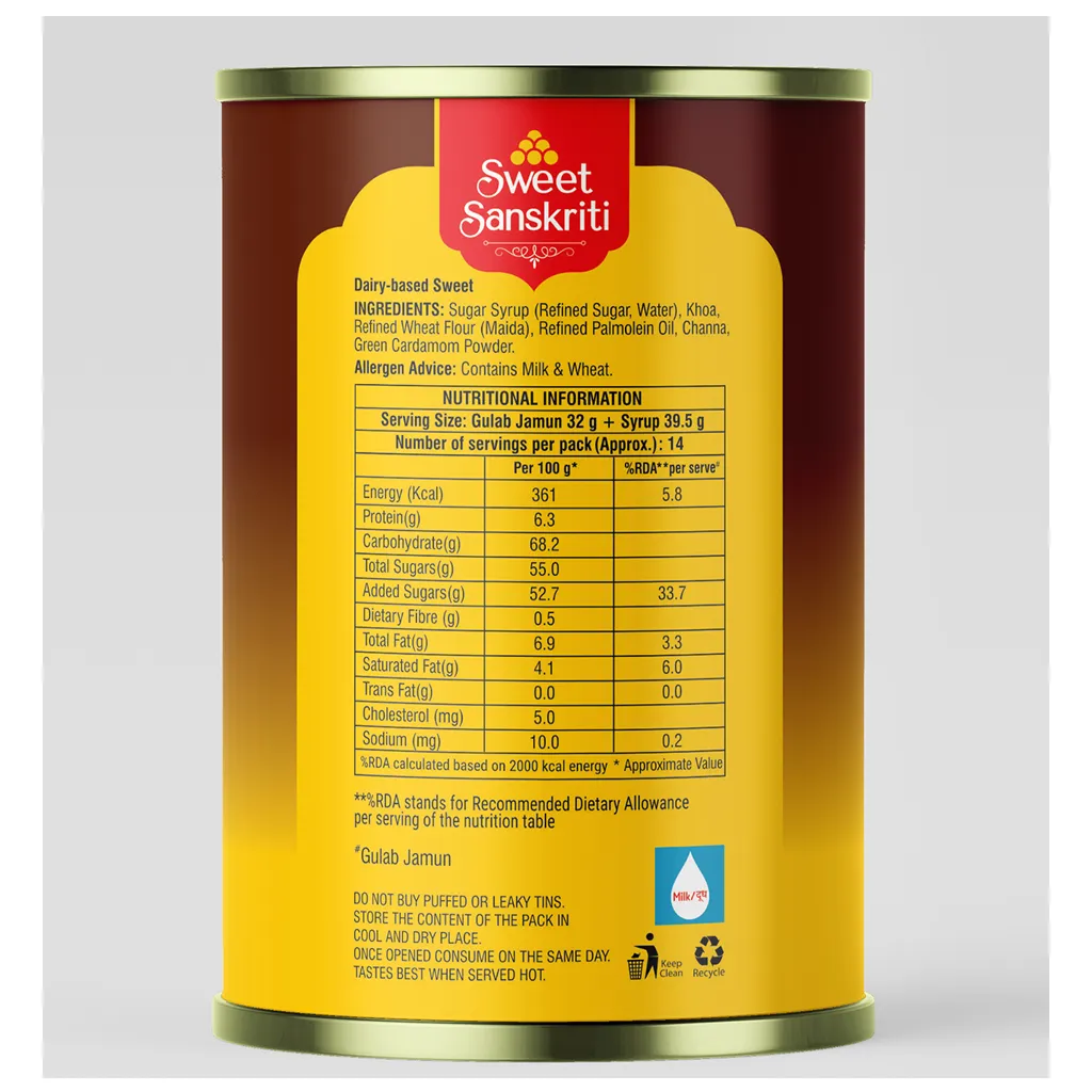 Sweet Sanskriti Gulab Jamun Tin 2