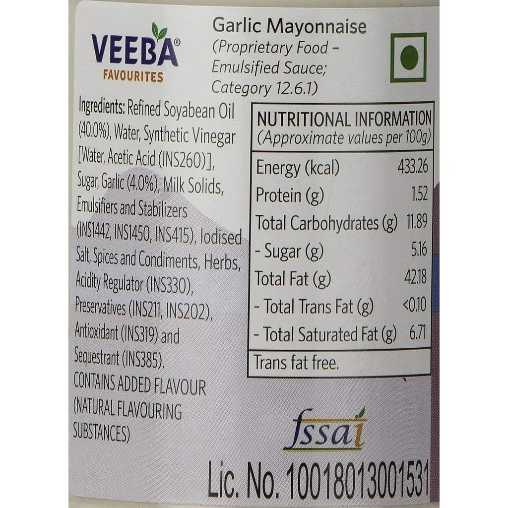 Veeba Garlic Flavour Mayonnaise 2