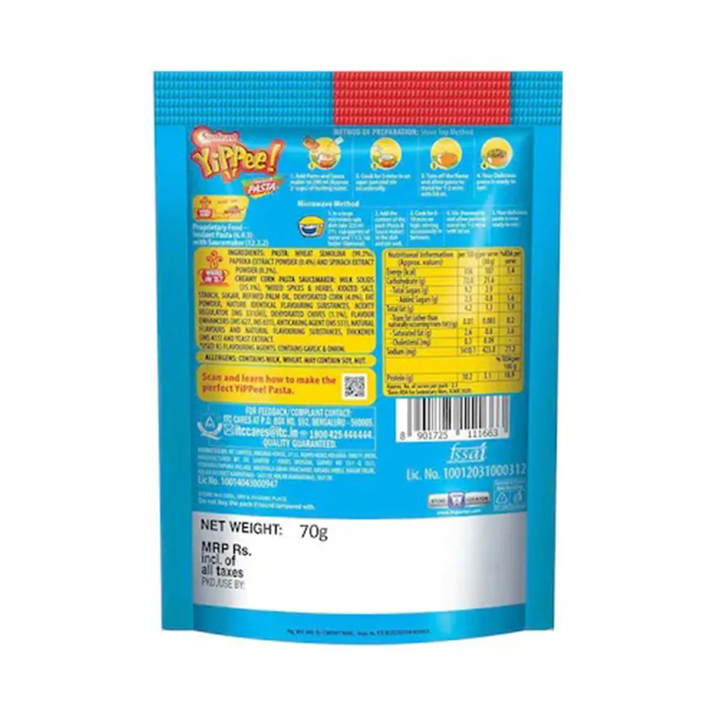 Yippee Tricolor Creamy Corn Pasta 1
