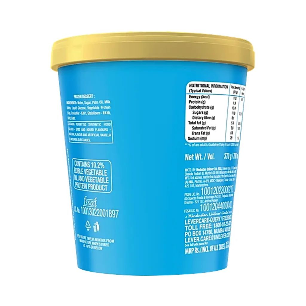 Kwality Walls Shameless Vanilla Tub 1