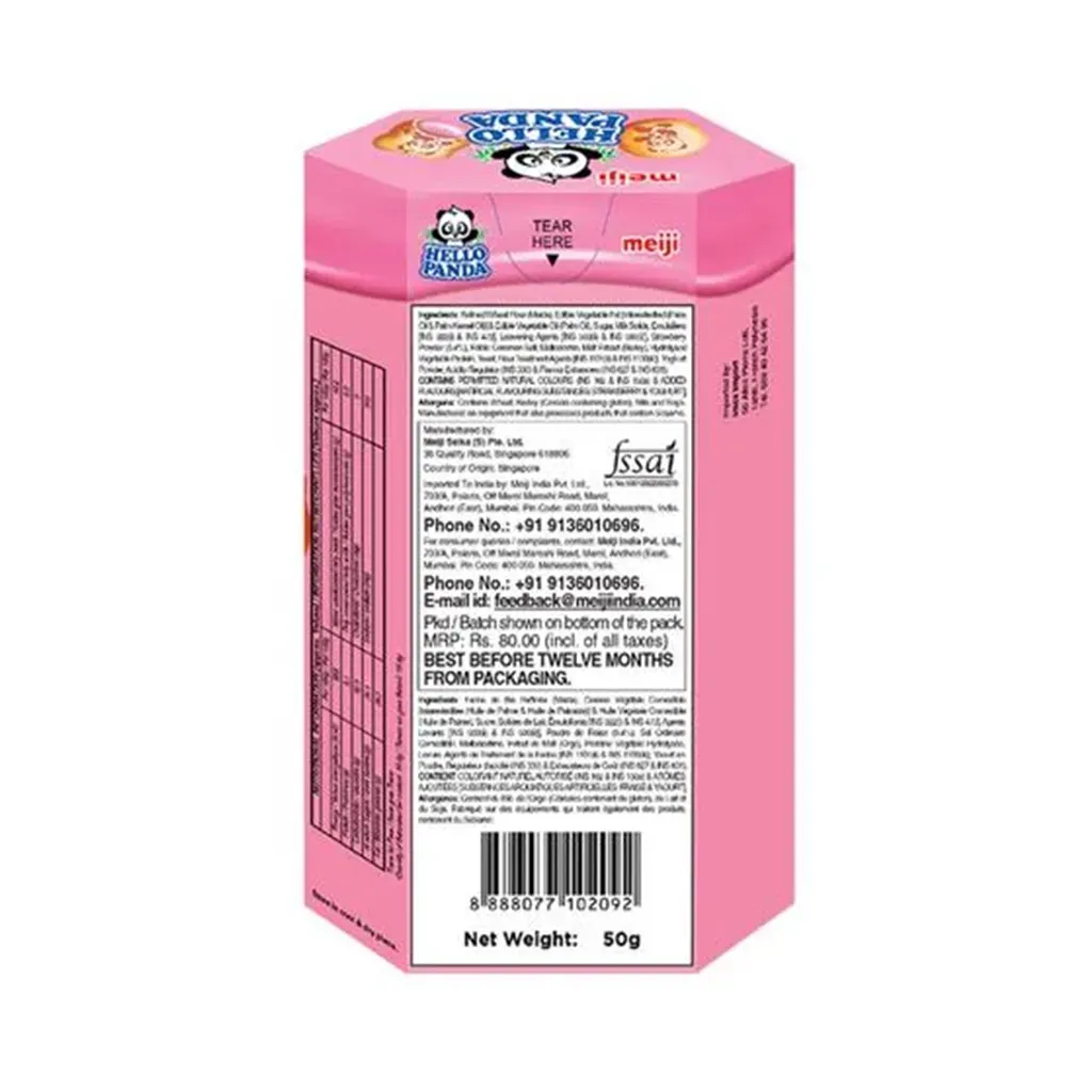 Meiji Hello Panda Biscuits with Strawberry Flavour 1