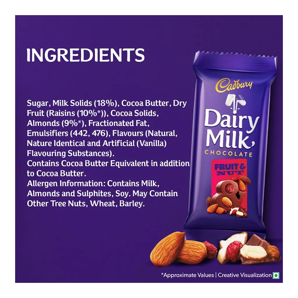 Cadbury Fruit & Nut Chocolate Bar 2