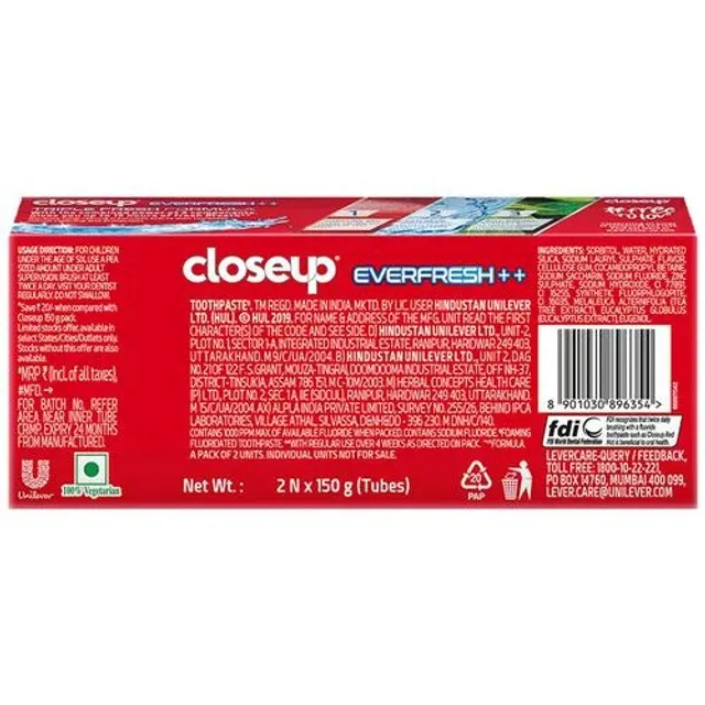 Closeup Triple Fresh Formula Toothpaste (Pack of 2) 1
