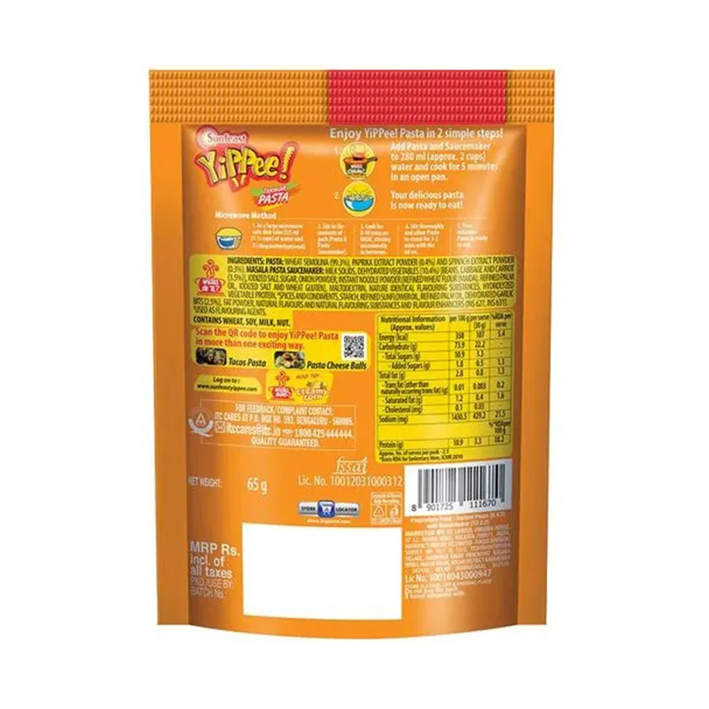 Sunfeast Yippee Tricolor Masala Pasta 1