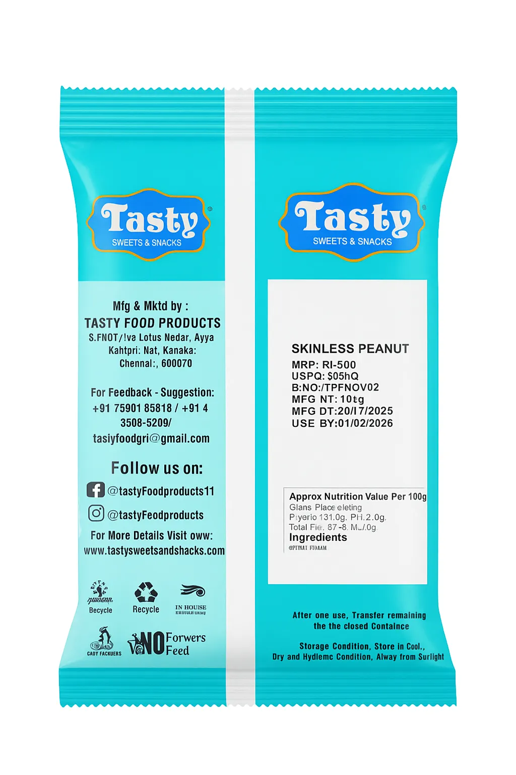 Tasty Skinless Peanut Plain 1