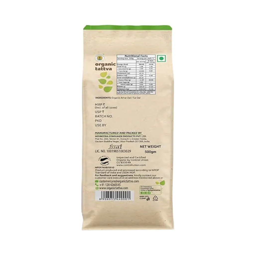 Organic Tattva Arhar (Tur) Dal 1