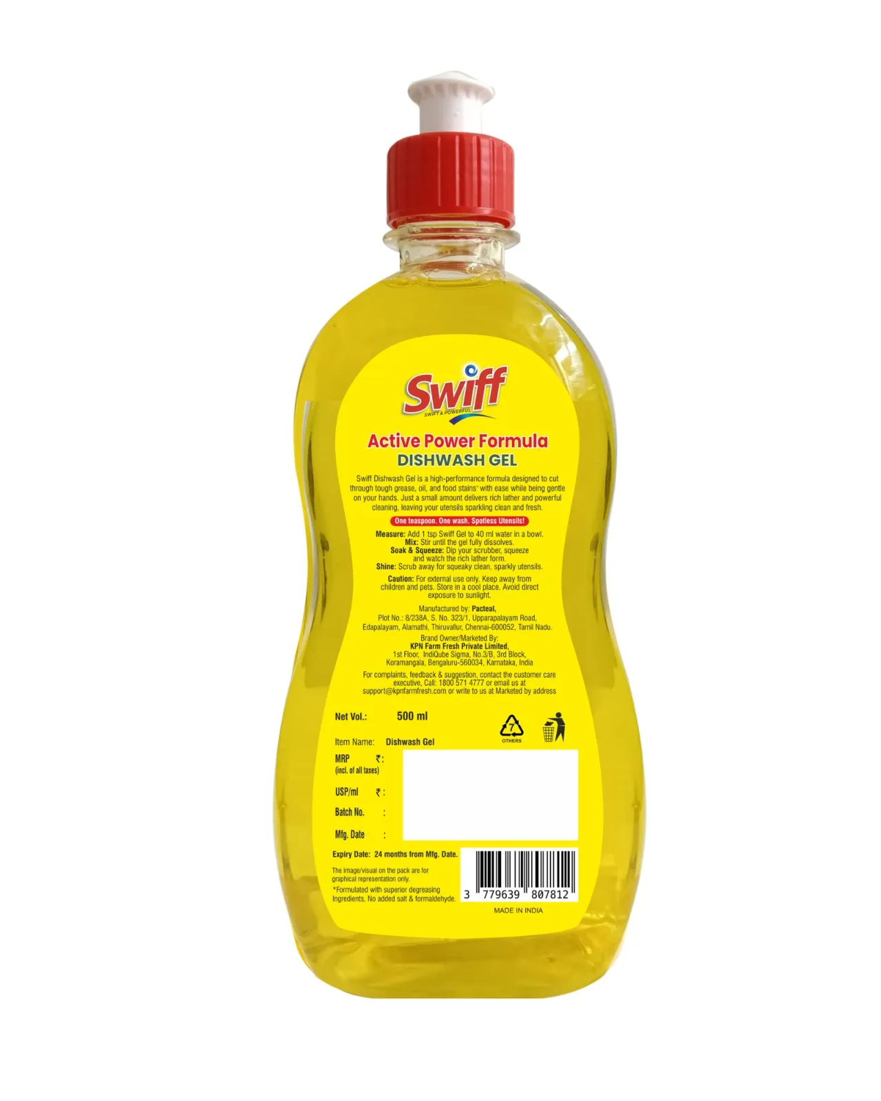 Swiff Active Power Dishwash Gel Bottle 1
