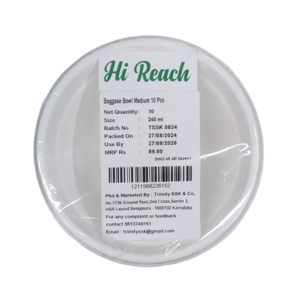 Hi-Reach Bagasse Medium Bowl