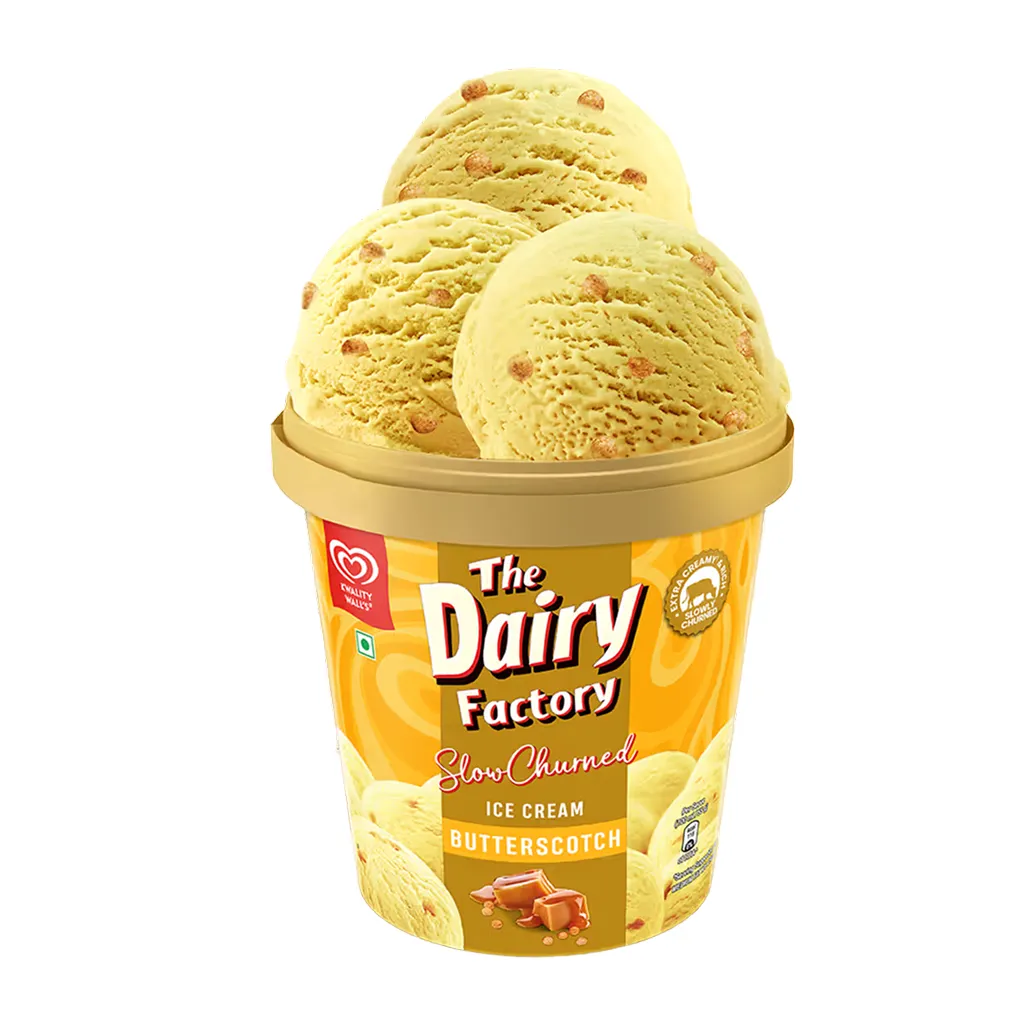 Kwality Wall's The Dairy Factory Slow Churned Butterscotch Ice Cream