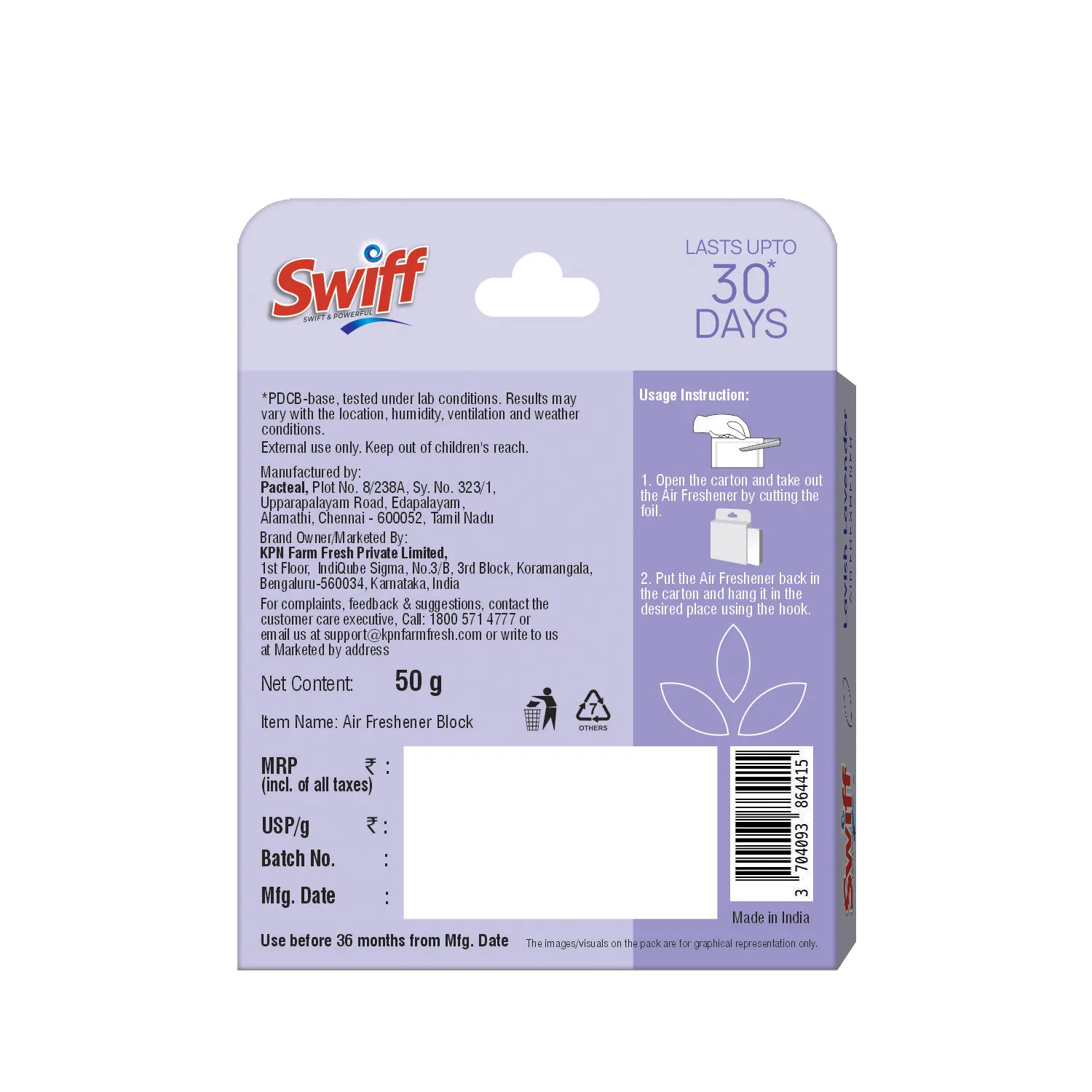 Swiff Lavish Lavender Air Freshener 1