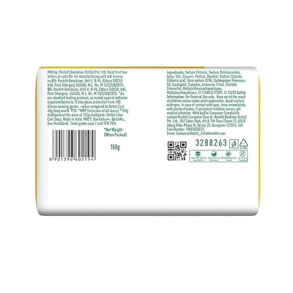 Dettol Lime Cool Bathing Soap (Pack of 4) 1