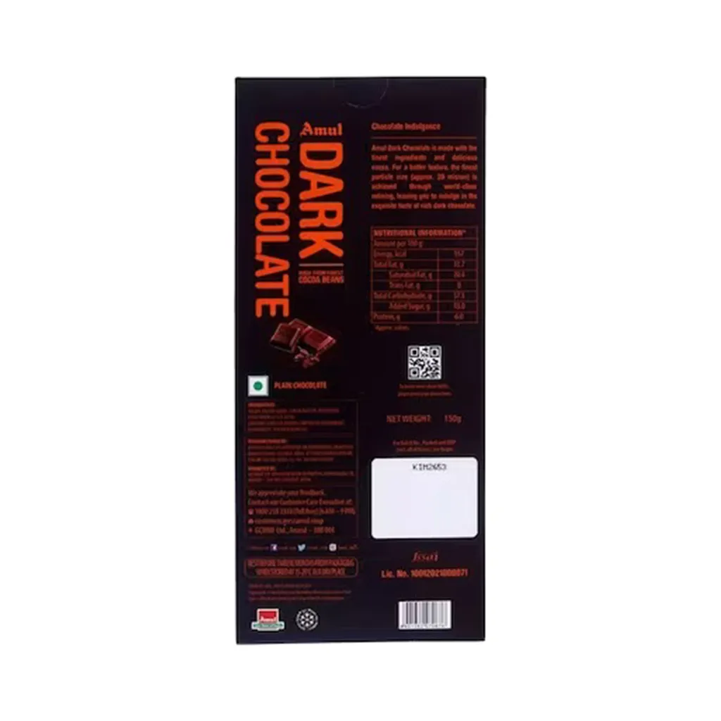 Amul Dark Chocolate Bar 1