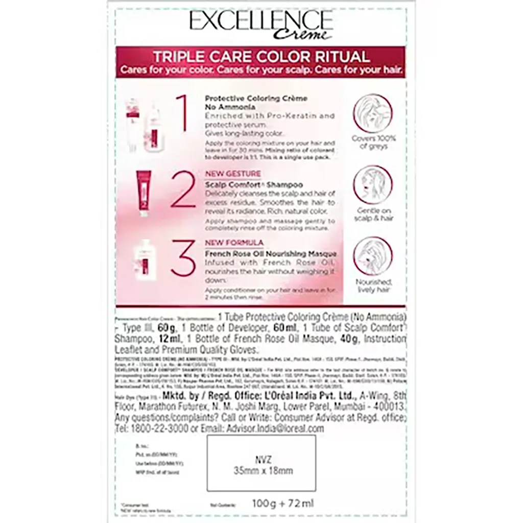 Loreal Excellence Dark Brown Hair Colour 1