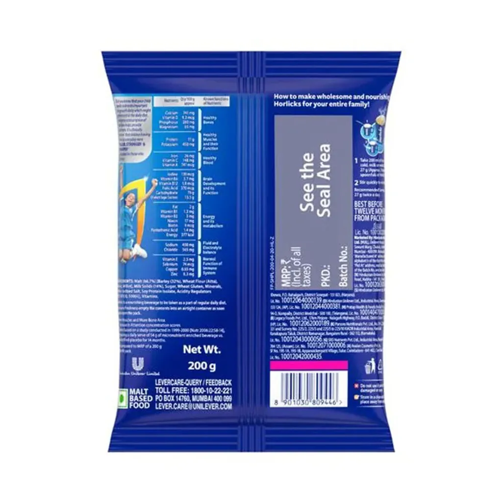 Horlicks Classic Malt Nutrition Drink Powder Pouch 1