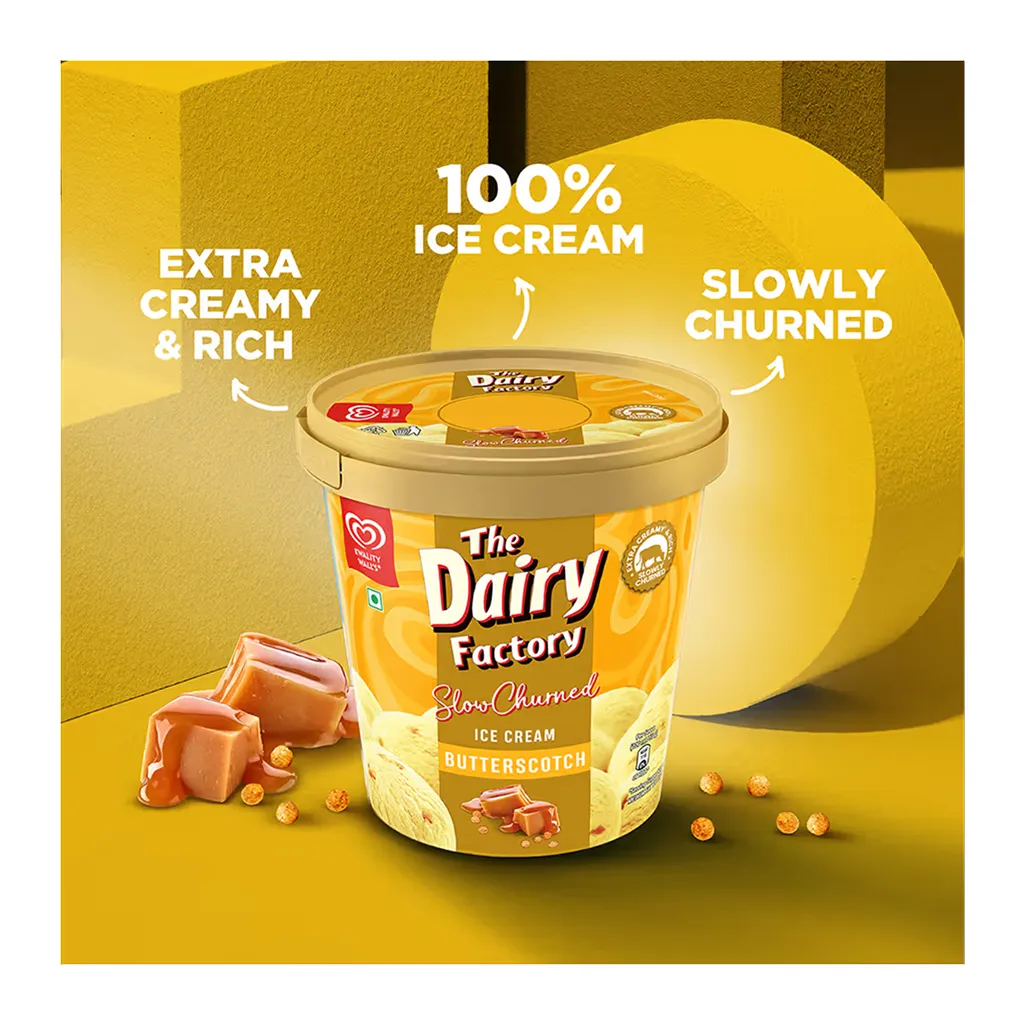 Kwality Wall's The Dairy Factory Slow Churned Butterscotch Ice Cream 2