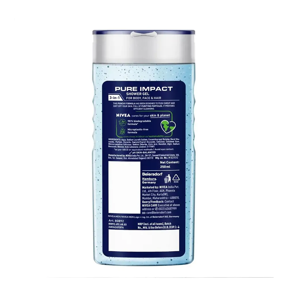 Nivea Men Pure Impact Shower Gel 1