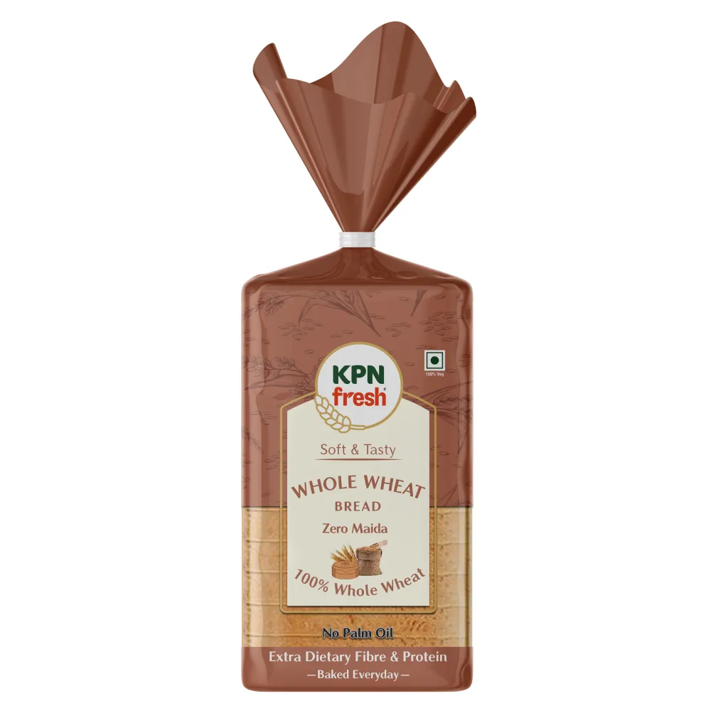 KPN Fresh Whole Wheat Bread - Zero Maida, 100% Whole Wheat