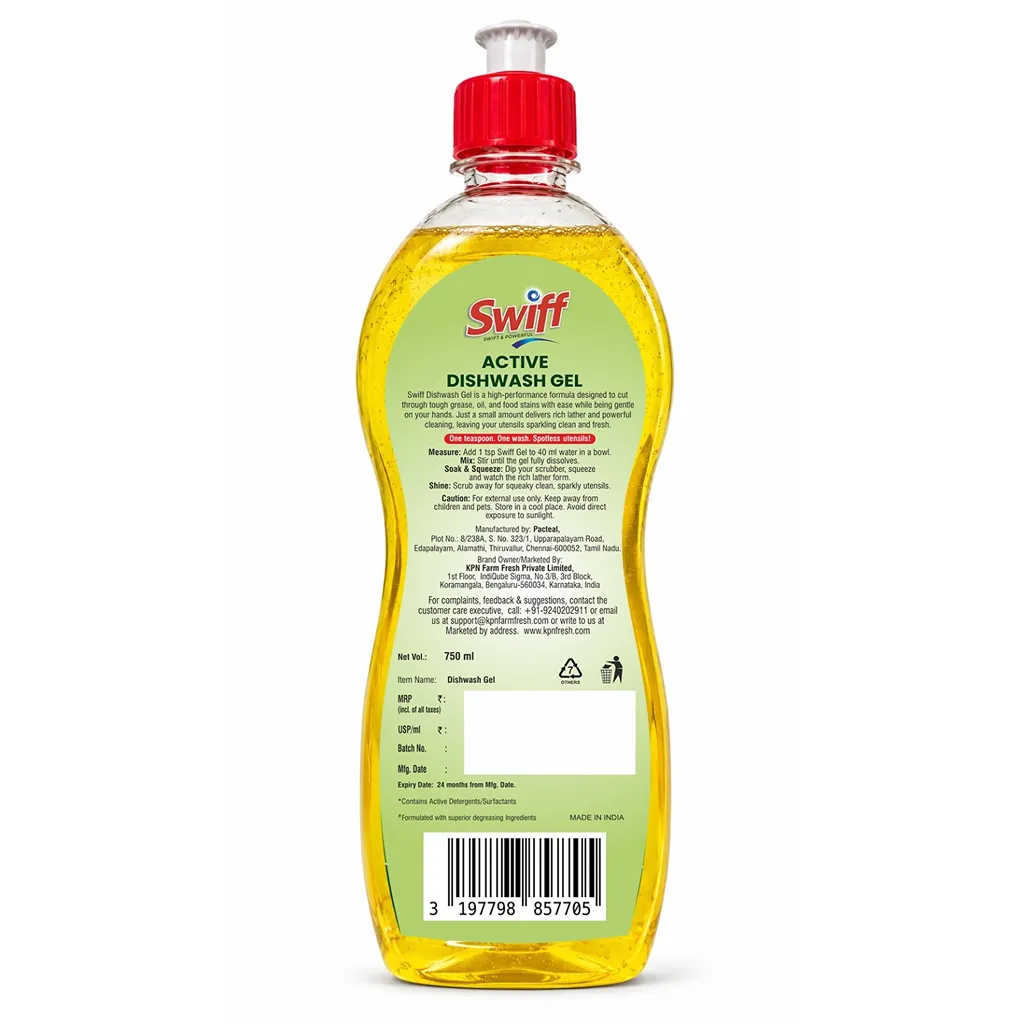 Swiff Active Dishwash Gel Bottle 1