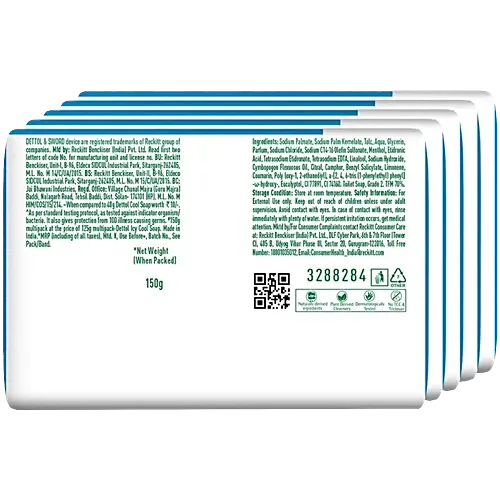 Dettol Intense Cool Bar Soap (Pack of 5) 1