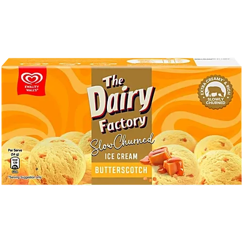 Kwality Wall's The Dairy Factory Slow Churned Butterscotch Ice Cream