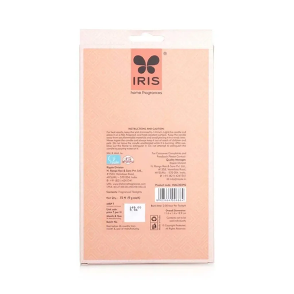 Iris Peach Pomegranate Tea Lights 1