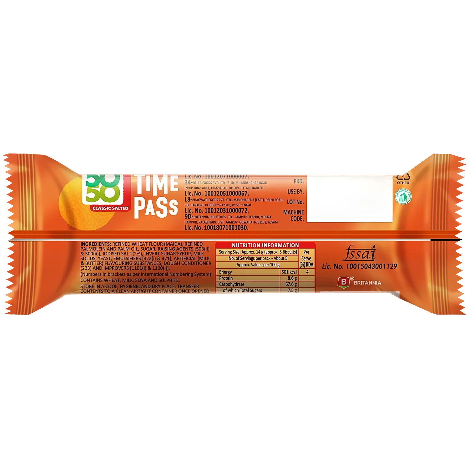 Britannia 50-50 Time Pass Biscuits 1