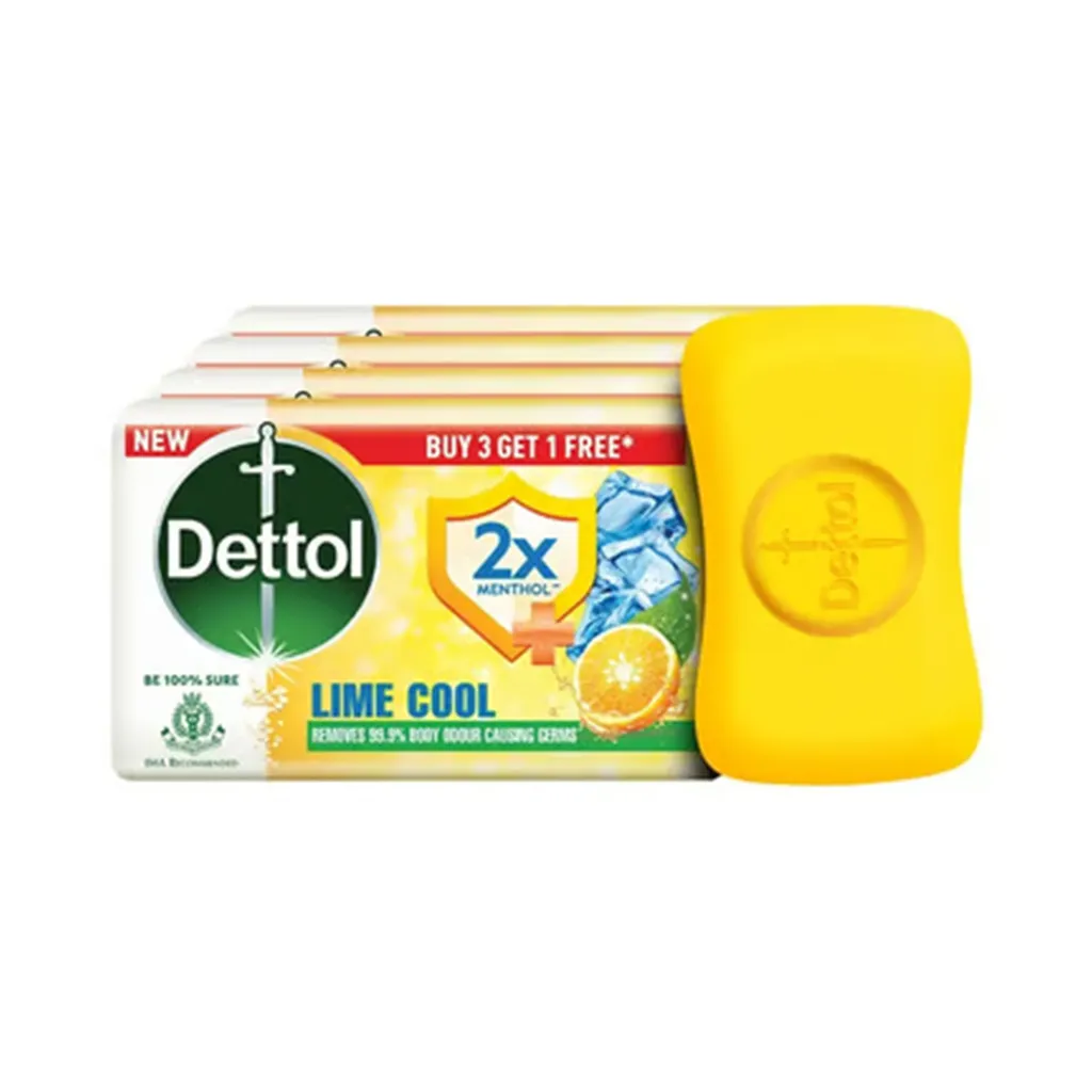 Dettol Lime Cool Bathing Soap (Pack of 4)