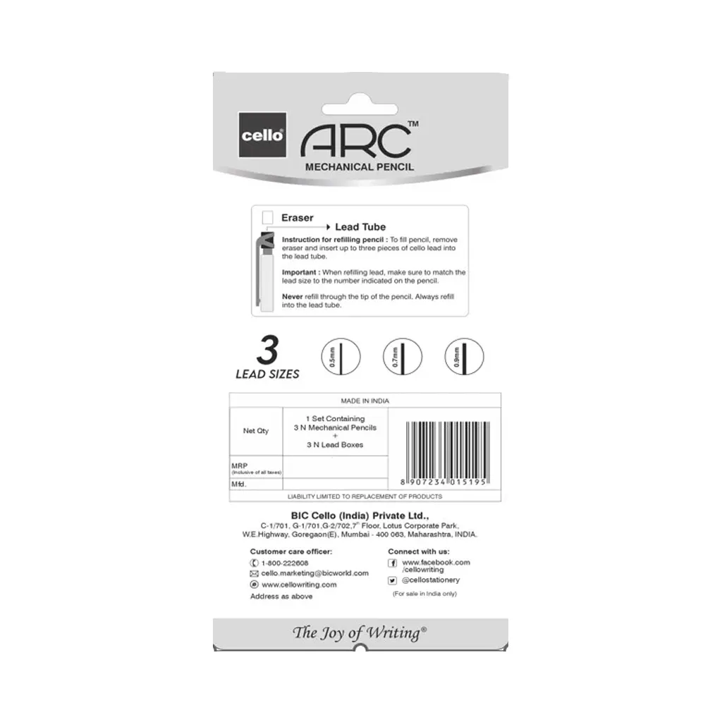 Cello Arc Mechanical Pencil with 3 Leads 1
