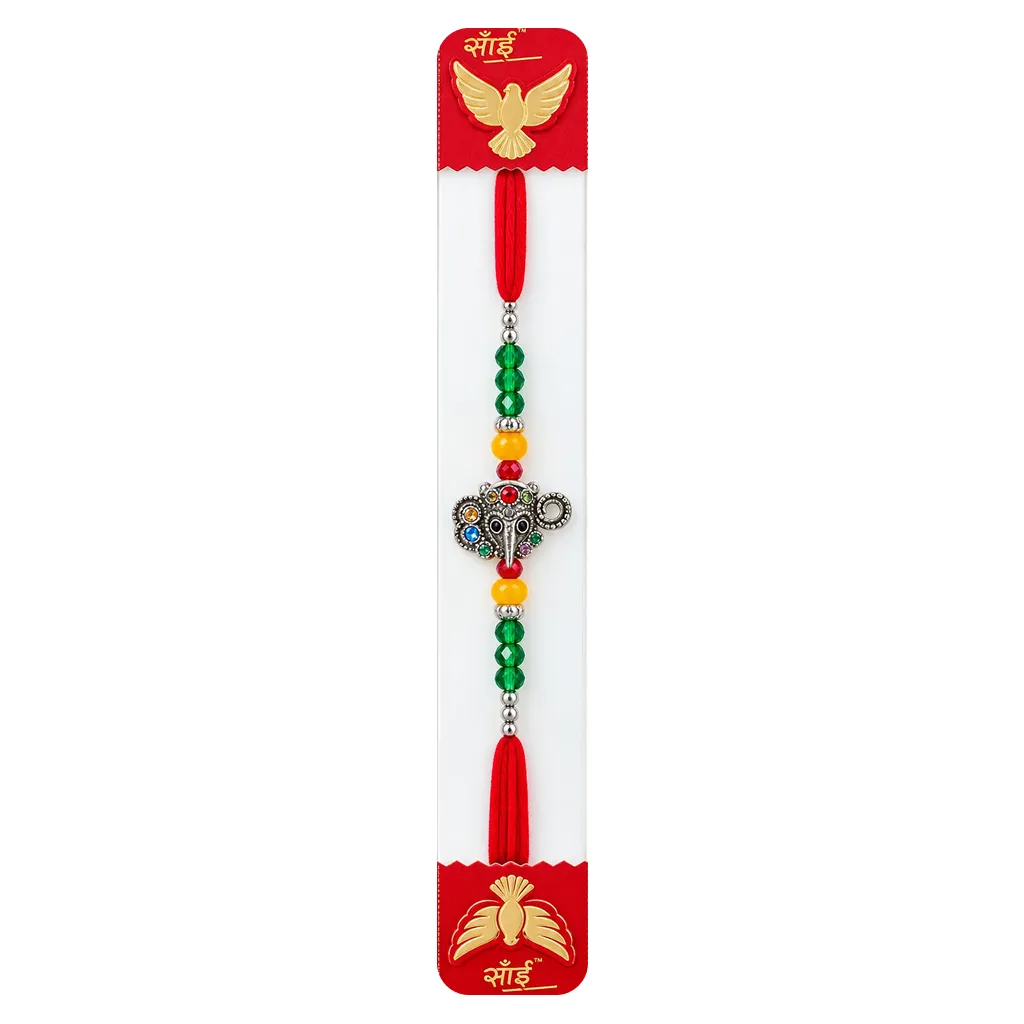 Orange Bird - Flower Diamond Rakhi Assorted 1pc