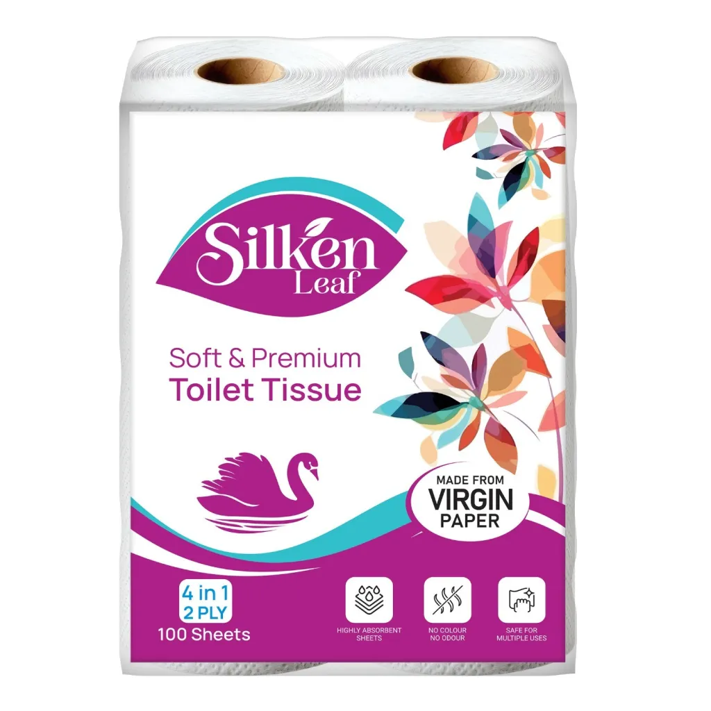 Silken Leaf Virgin 4-in-1 Toilet Rolls