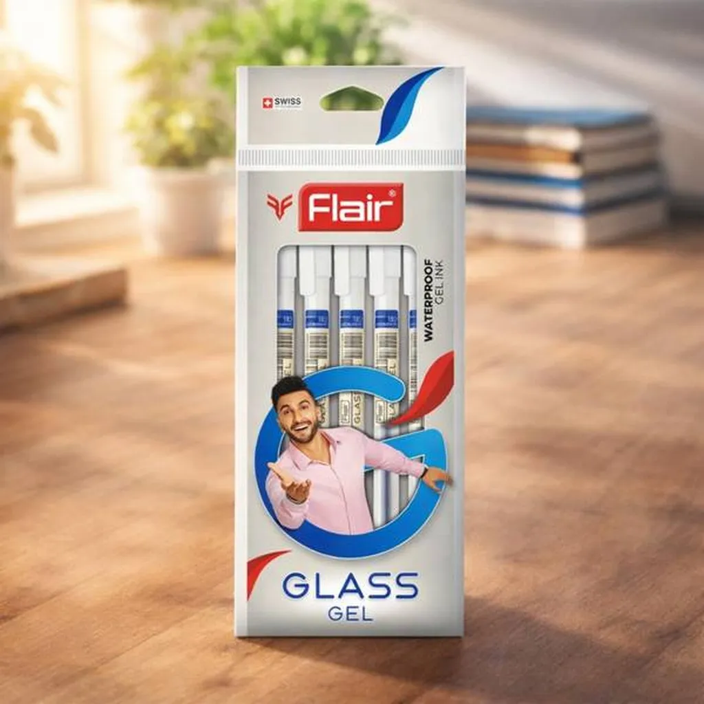 Flair Glass Blue Gel Pen Pouch