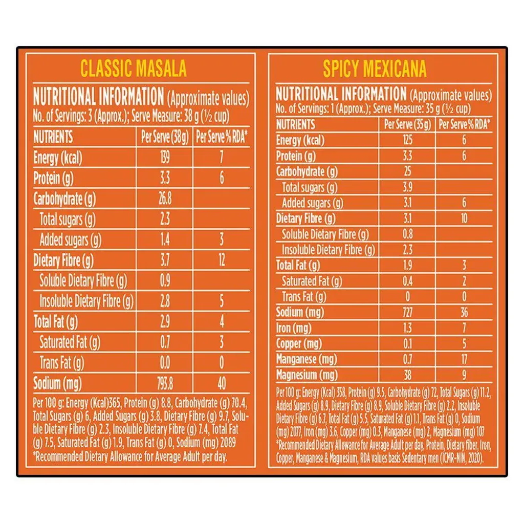 Saffola Masala Oats Classic Masala 3x38g + Spicy Mexicana 35g 2