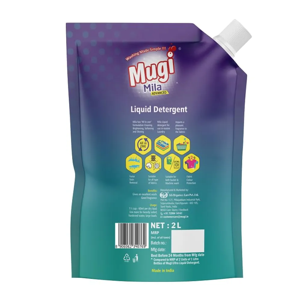 Mugi Mila Front Load Liquid Detergent Pouch 1