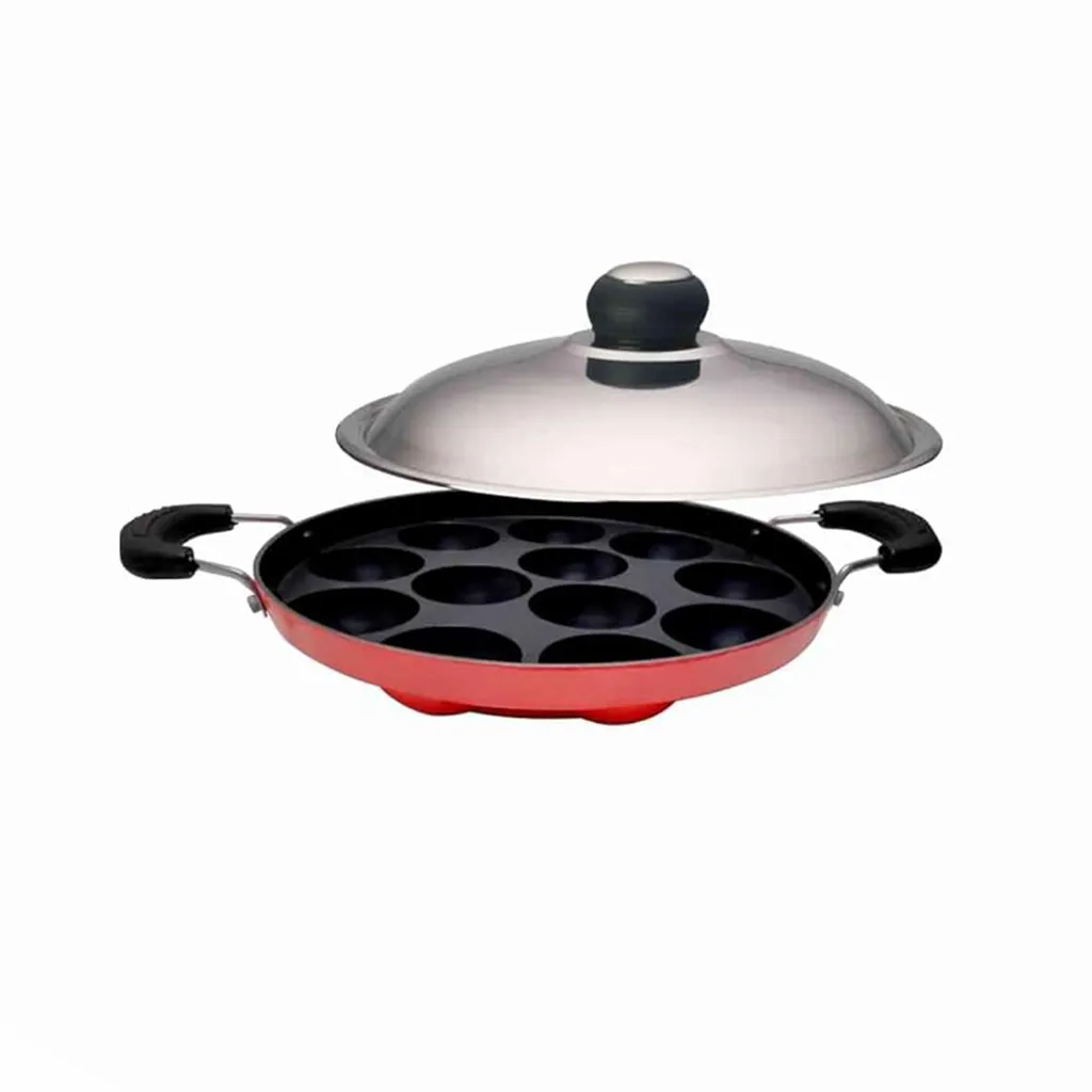 MACclite Die Cast Alpha Appam Pan - 12 Pits with Handle
