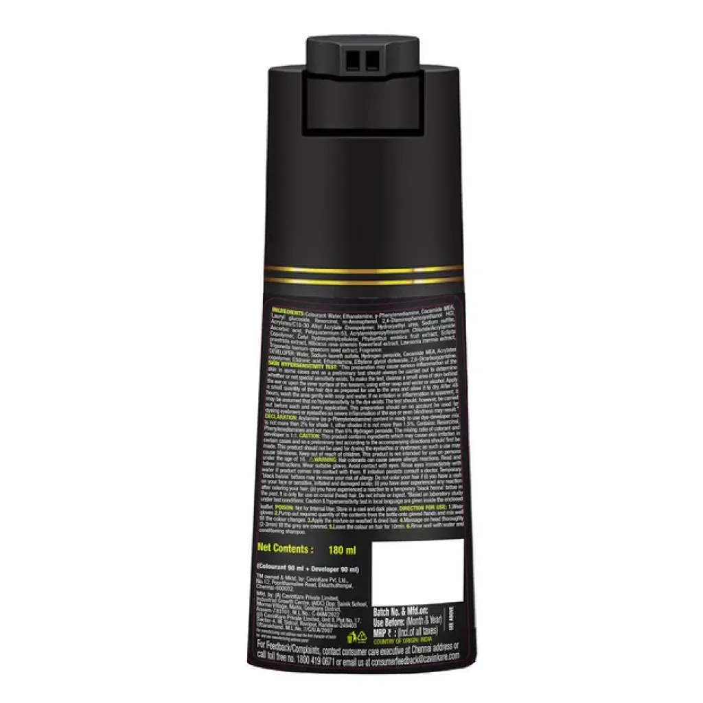 Indica Natural Black Hair Color Shampoo Pump 6