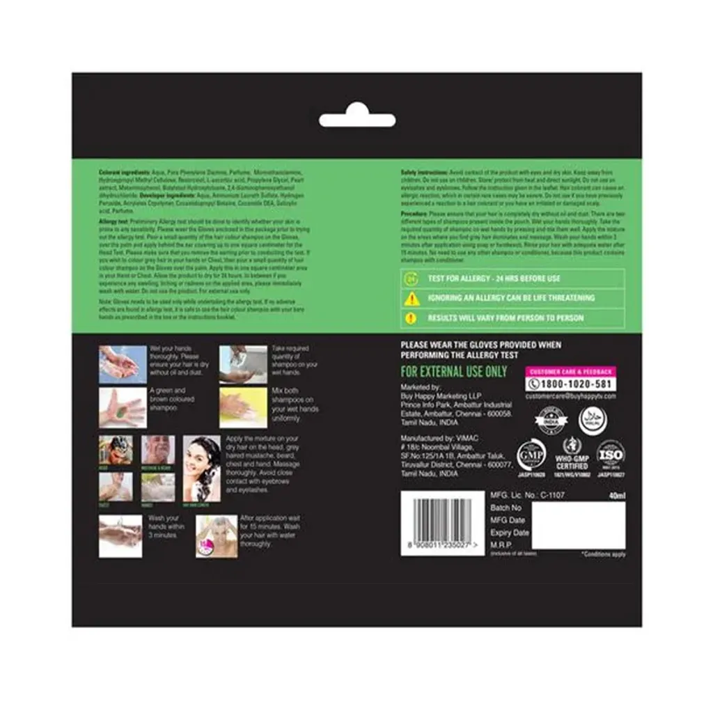 VIP Hair Colour Shampoo Black 1