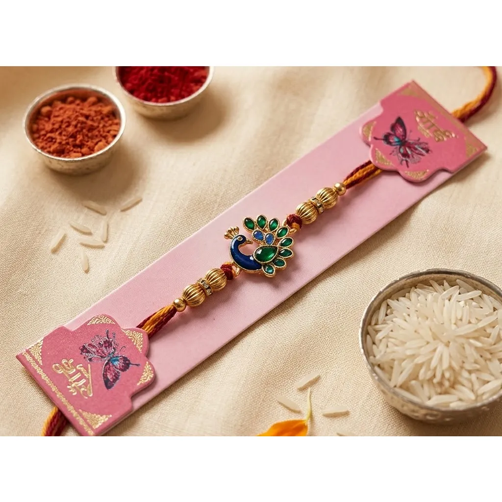 Peach Rakhi Assorted 1pc 3