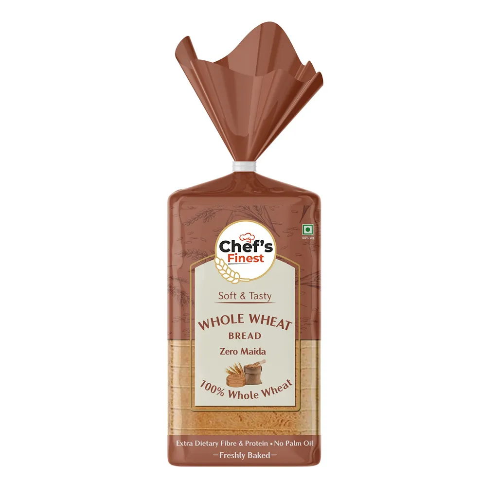Chef's Finest Whole Wheat Bread - Zero Maida, 100% Whole Wheat