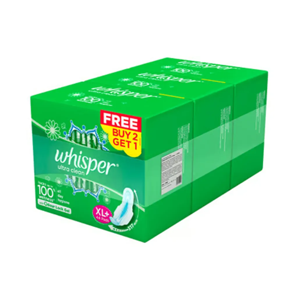 Whisper Ultra Clean Xl+ Sanitary Pads - Buy 2 Get 1 Free