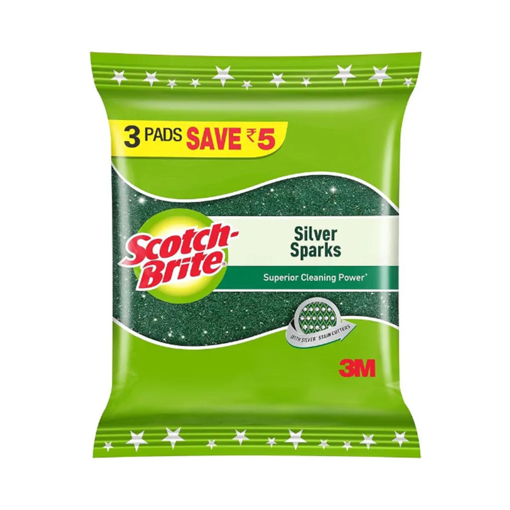 Scotch-Brite Silver Sparks Scrub Pad 7 X 10 Cm