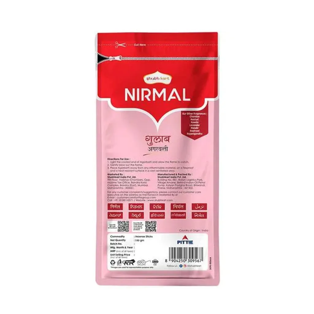 Shubhkart Nirmal Rose Zipper Agarbatti 1