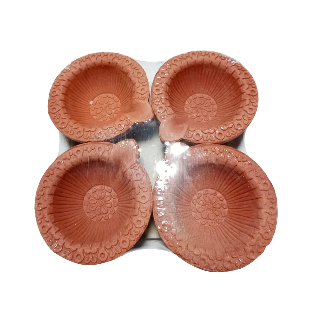 SLN Flower Design Diya - Pack of 4