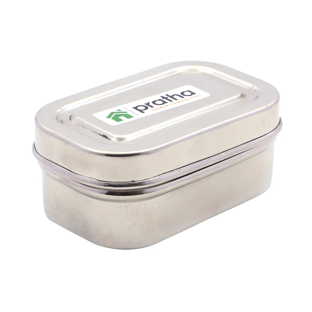 Pratha Rectangle Stainless Steel Dabbi No.1 1