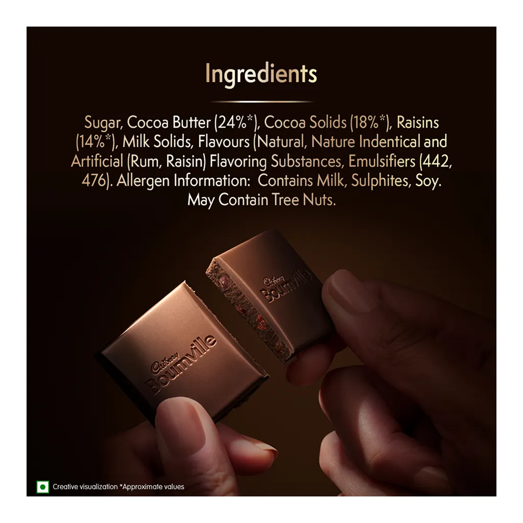 Bournville Rum & Raisin Dark Chocolate Bar 2